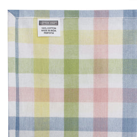 Tablecloth hem and mitered corners add a polished, upscale home dining look.
