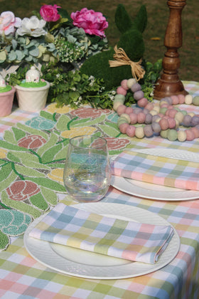 Stain protection and table safeguarding with Cotton Craft tablecloth during gatherings.