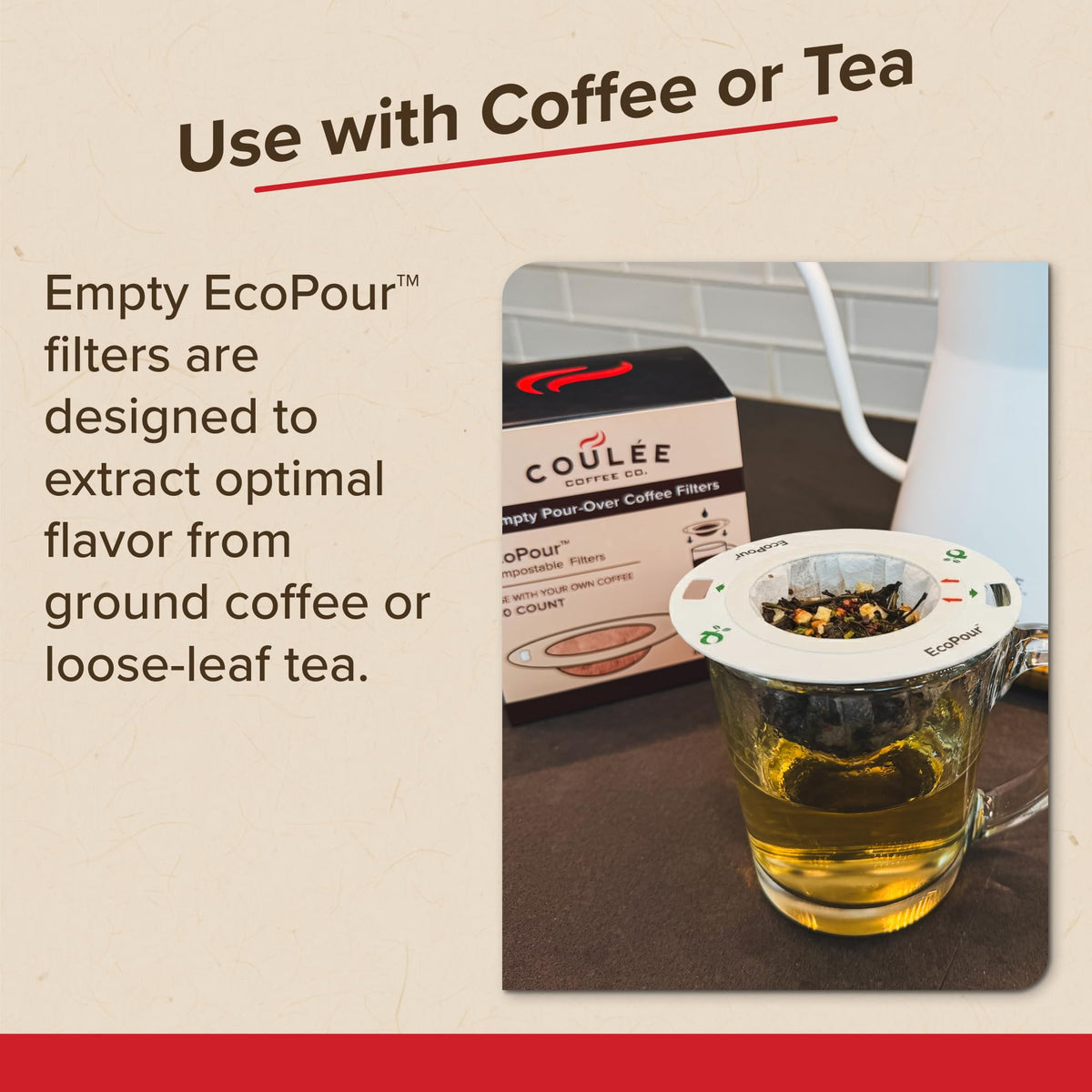 Coulée EcoPour coffee-filtered cup preserves bright and smooth notes.