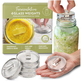 Country Trading Co glass fermentation weights for wide-mouth jars keep ferments submerged