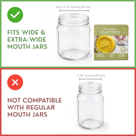 Country Trading Co weights in a jar ready to keep cucumbers submerged