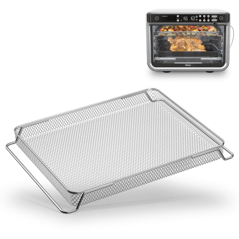 COWHERDING Ninja DT201/DT251 basket front view showing sturdy stainless steel for versatile cooking
