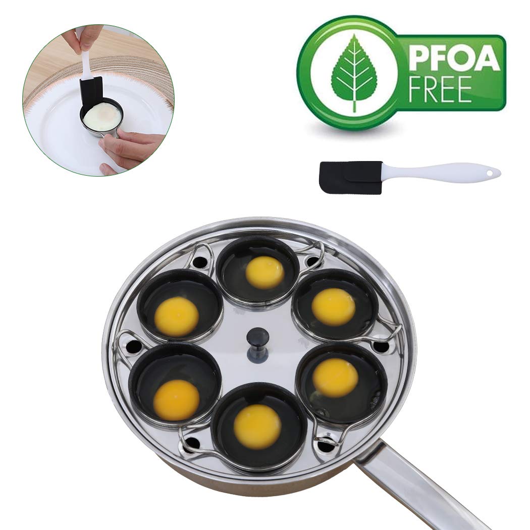 CozyKit egg poacher pan side view with secure handle for comfortable pouring.