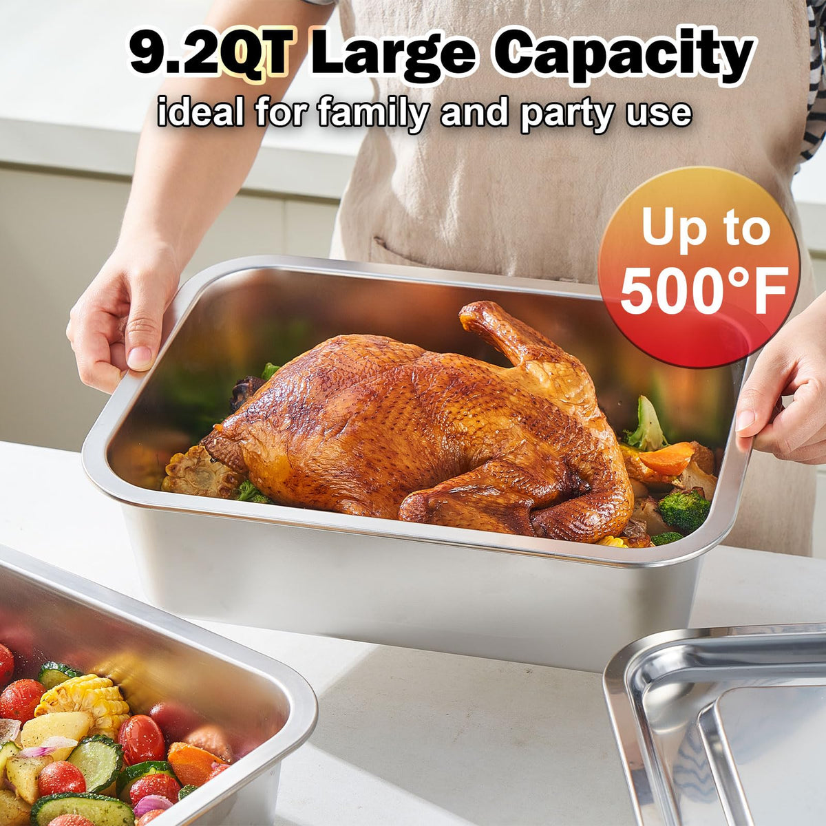 CozyState Lasagna Pan in oven-ready position demonstrates heat-safe performance.