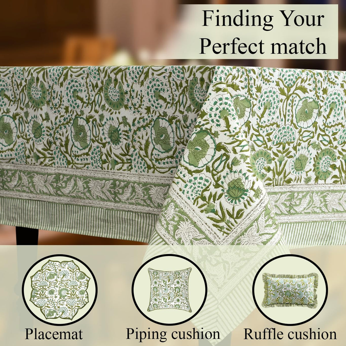 CPC Tablecloth coordinates with napkins and placemats for cohesion
