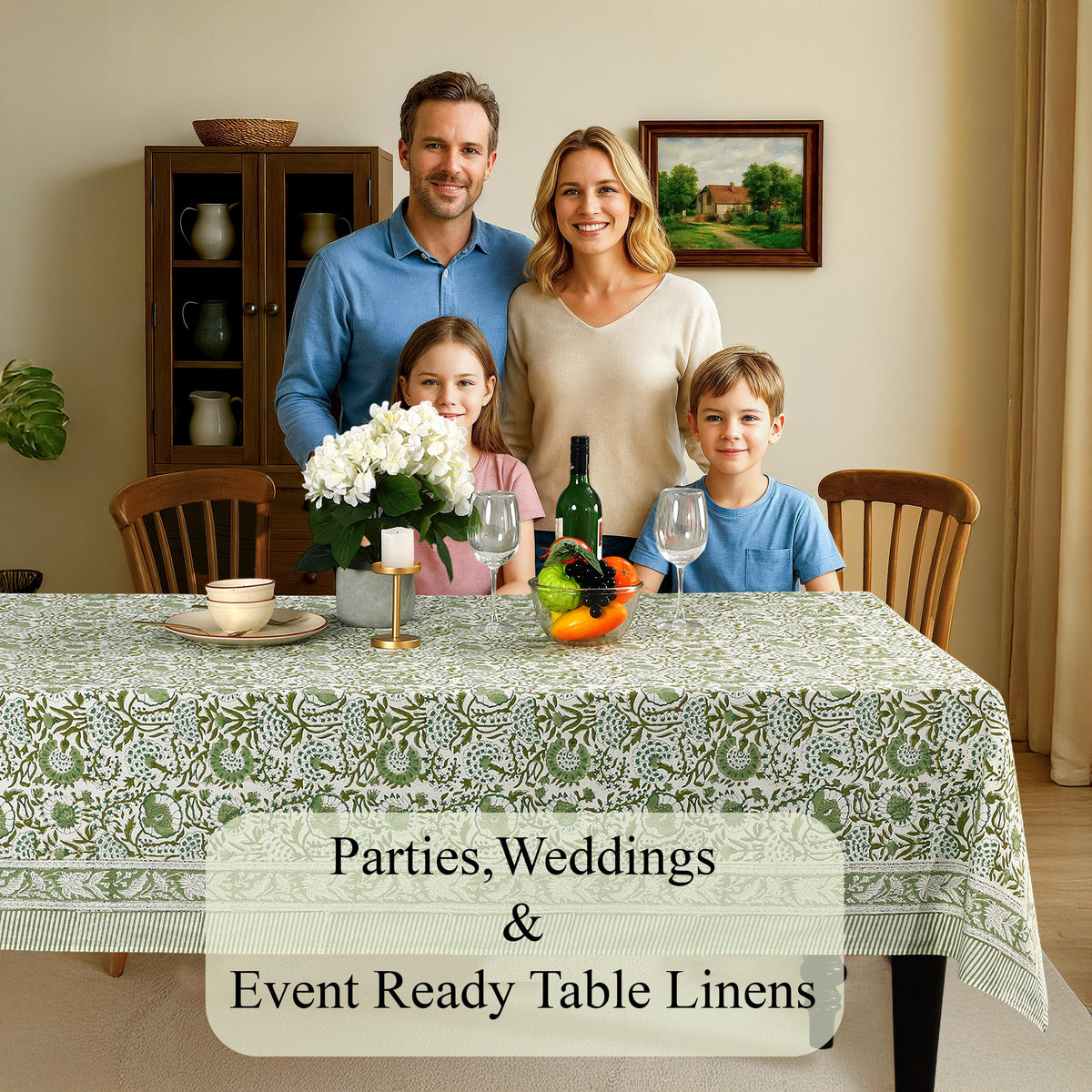 CPC Tablecloth wedding-ready with lush green tones for backdrops
