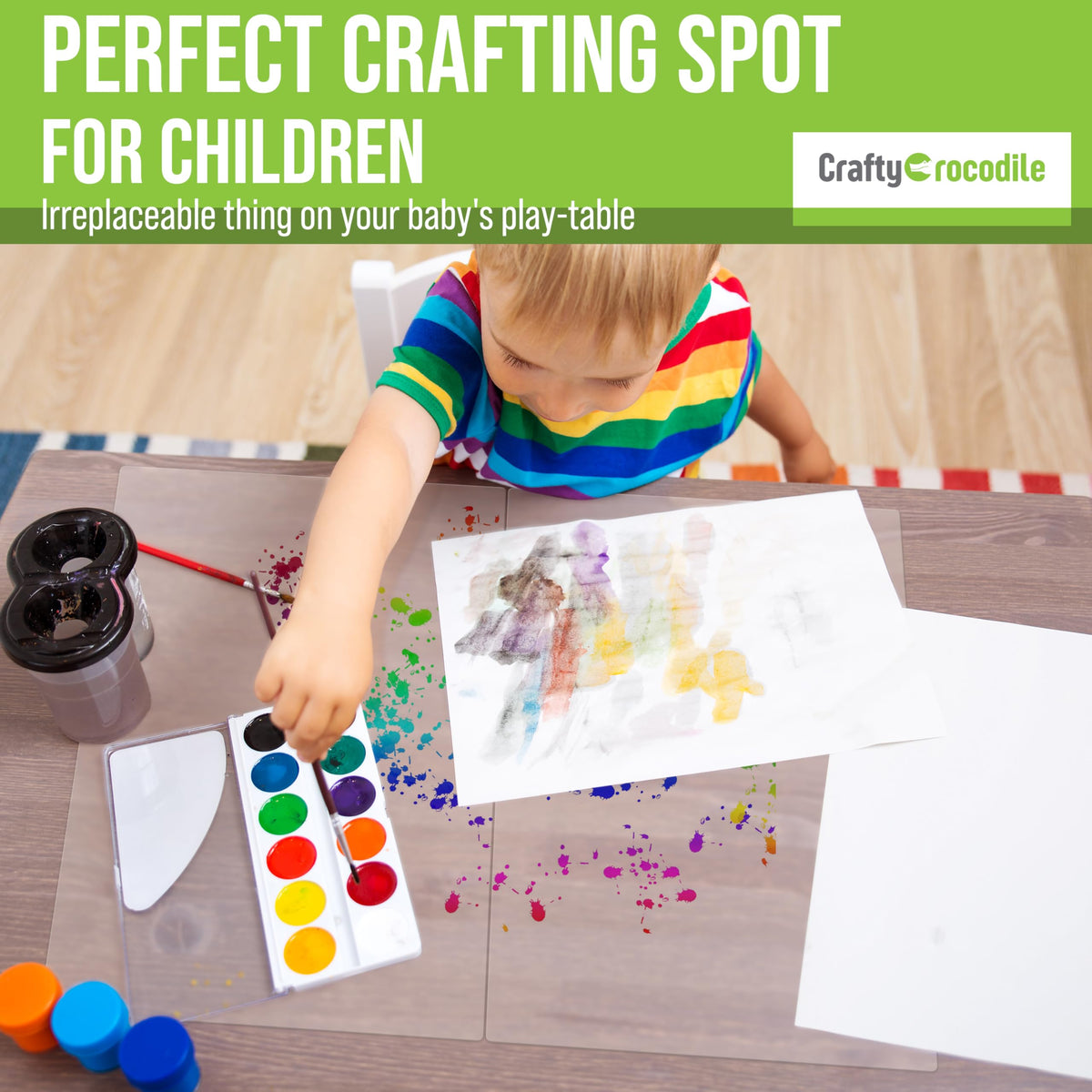 CraftyCrocodile non-slip placemats stay put during meals and crafts.