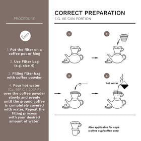 Creano porcelain coffee filter dimensions and handle designed for easy pouring.