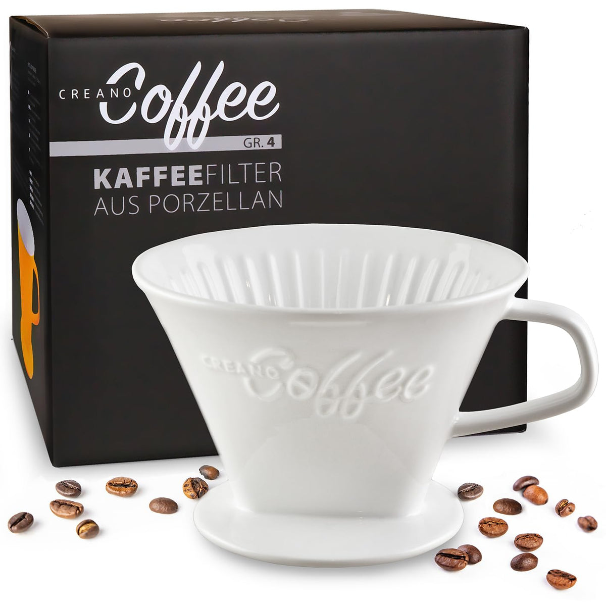 Creano porcelain coffee filter quick flow hole ensures even extraction for a clean cup.