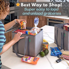 Creative Green Life large tote 3-pack suitable for a full grocery shop.