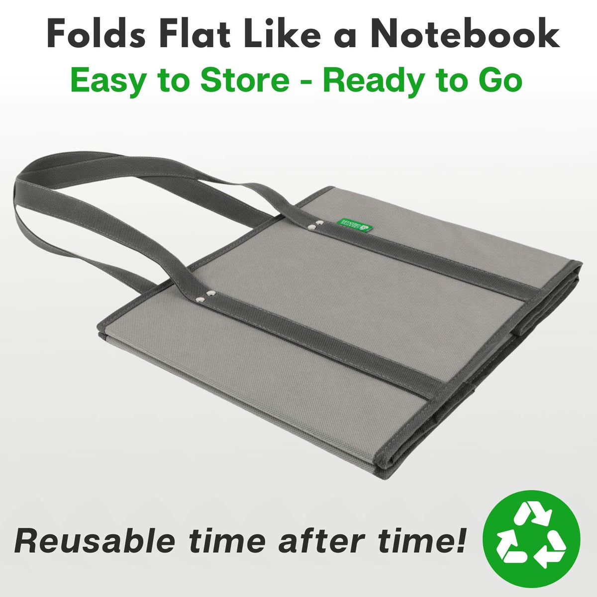 Creative Green Life gray long-handles tote offers comfortable shoulder carrying.
