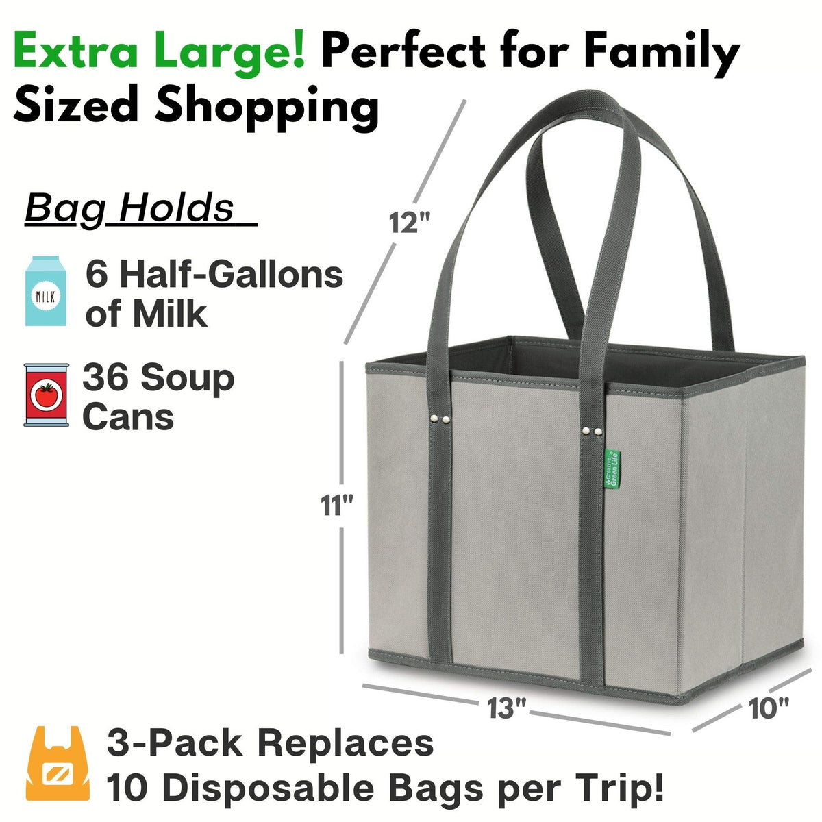 Creative Green Life spill-proof trunk bag keeps groceries secure during transit.