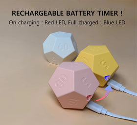 CREAVIVA Cube Pomodoro Timer showing 11 presets for various tasks