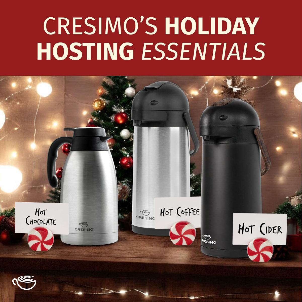 Cresimo party station setup ideal for holiday gatherings.