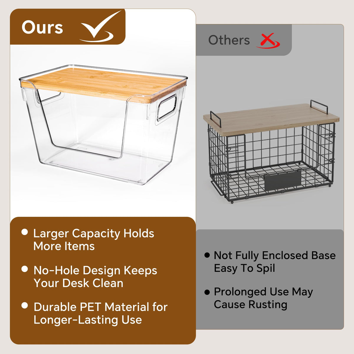 Criusia countertop storage solution keeps essentials neatly accessible.