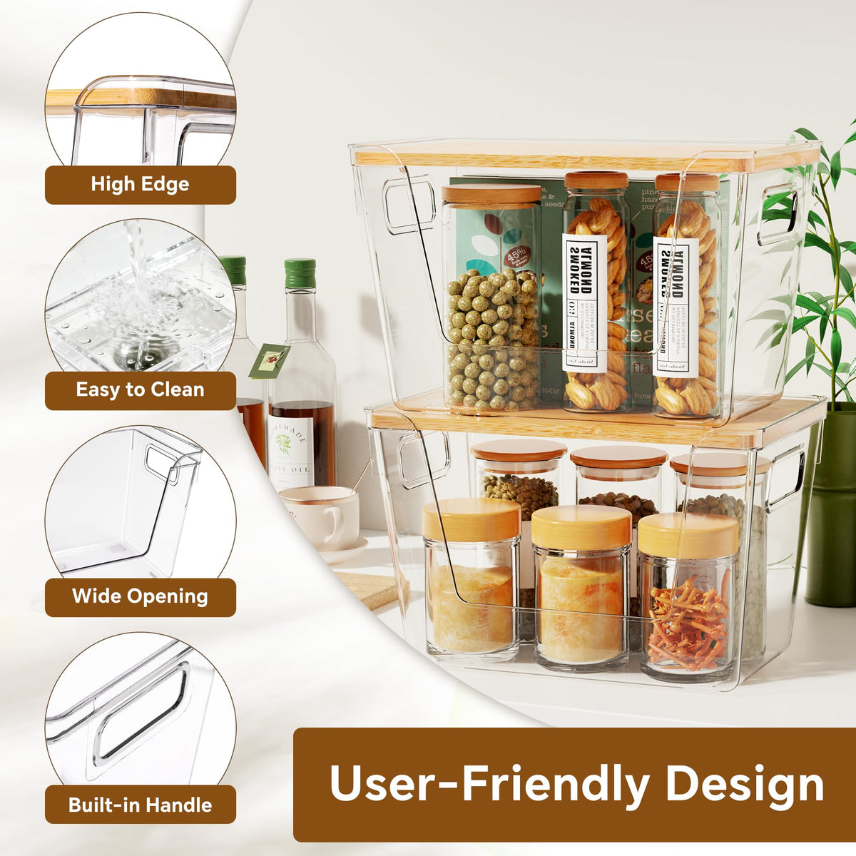 Criusia fruit and vegetable bin on counter keeps produce visible and fresh.