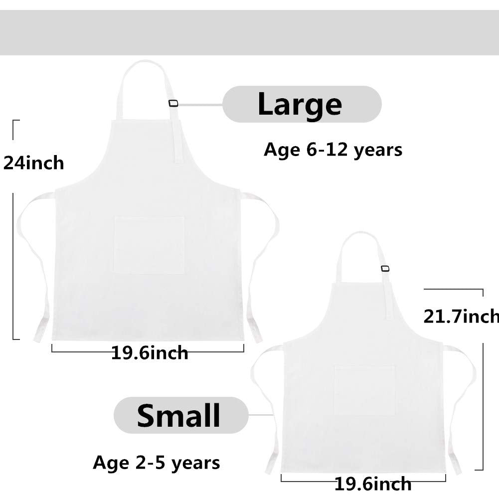 CRJHNS kids apron large pocket ideal for brushes and utensils