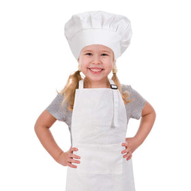 CRJHNS kids apron set front view keeps clothes clean during cooking