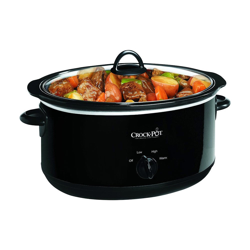 Crock-Pot 8-quart slow cooker with removable stoneware for easy cleanup after family meals.