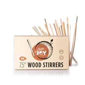 Crystal Ware wood coffee stirrers with round ends for smooth mixing in hot or cold drinks
