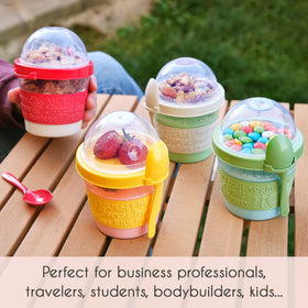 Crystalia colorful lids help organize portions and enhance mealtime fun.