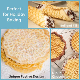 CucinaPro Pizzelle Maker includes a steam guard for safe operation.