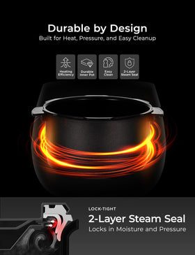 CUCKOO high-pressure rice cooker 12-menu display for easy mode selection.