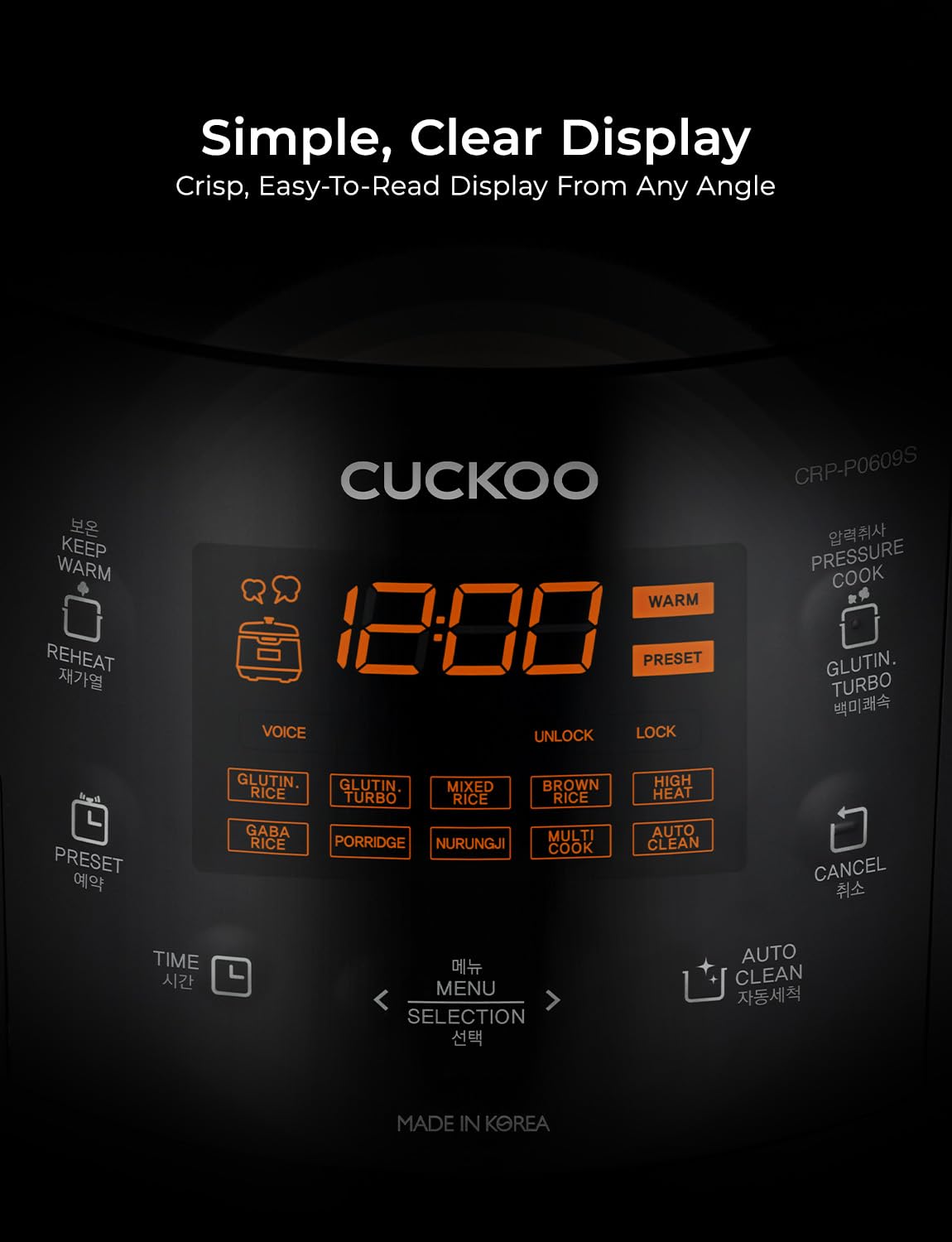 CUCKOO high-pressure rice cooker pressure lid with secure seal.