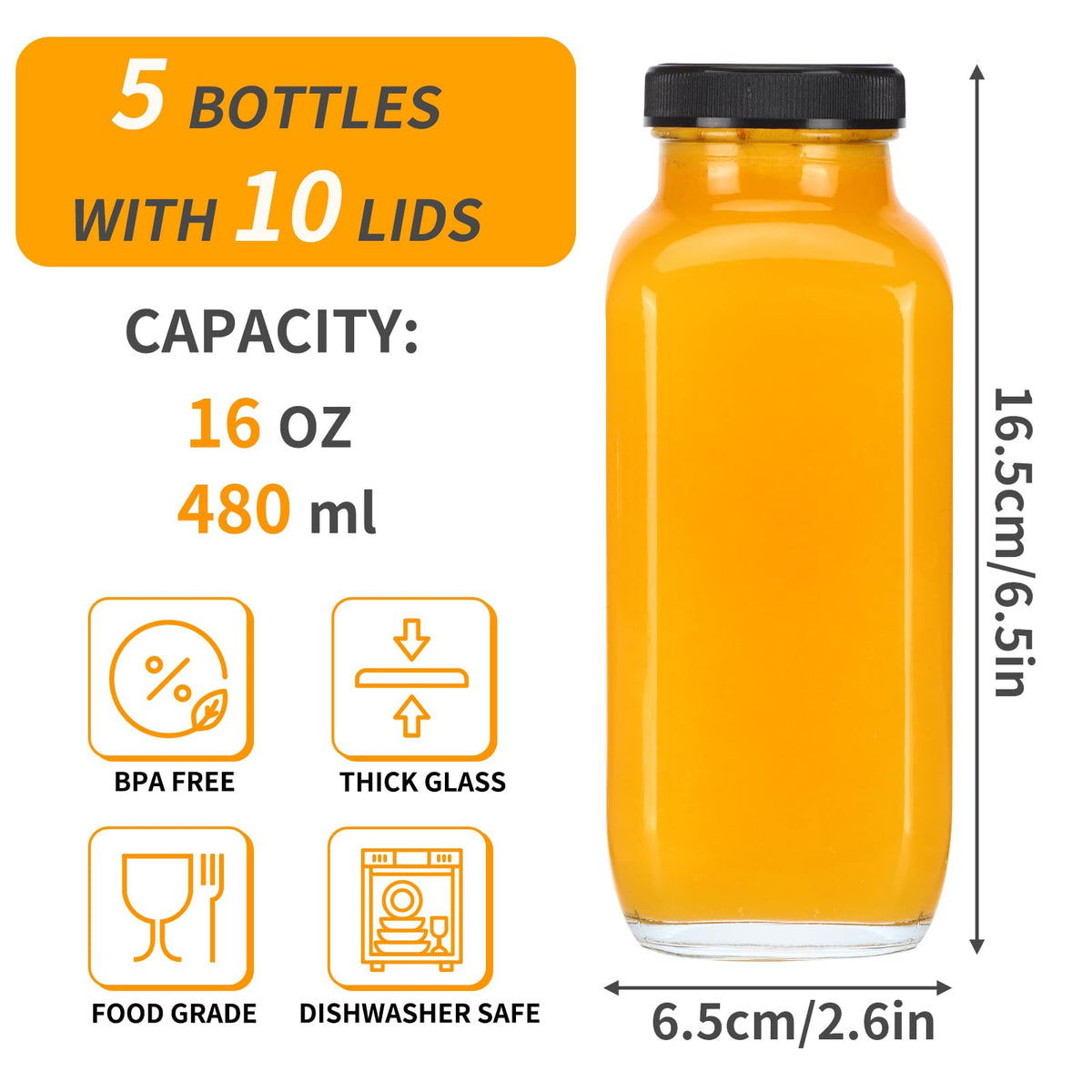 CUCUMI glass bottle lid with hole for on-the-go drinks