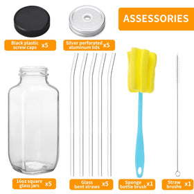 CUCUMI curved glass straw set for smooth sipping