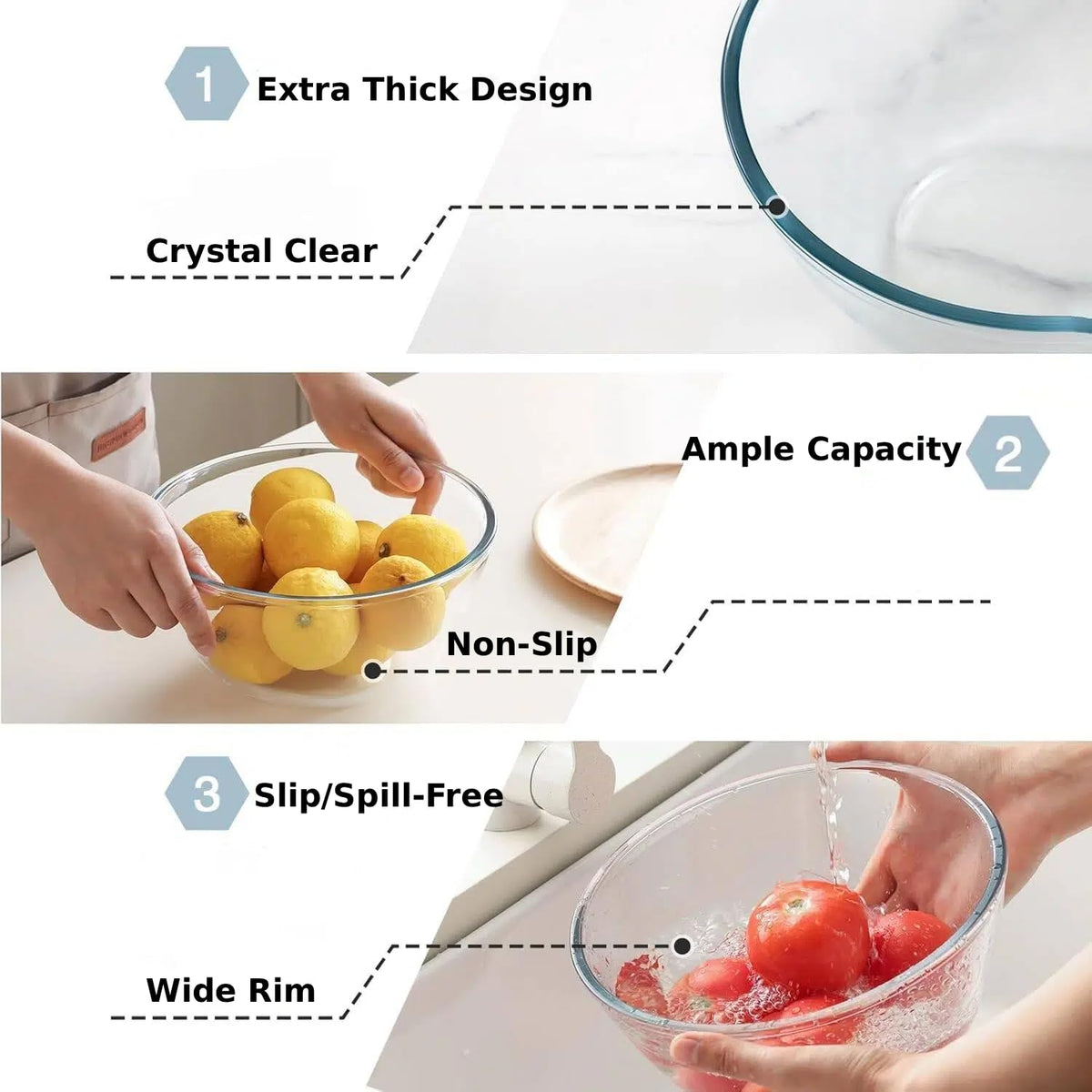 Cuiselect 1.16qt glass bowl ideal for small tasks and garnishes.