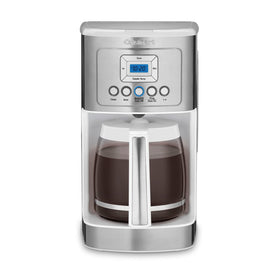 Cuisinart 14-cup coffee maker with glass carafe keeps coffee hot.