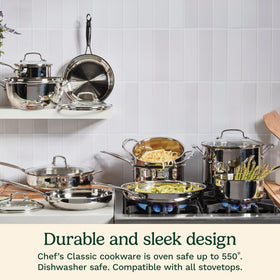 Cuisinart 766S-22 universal-straining-lid simplifies draining without a separate colander