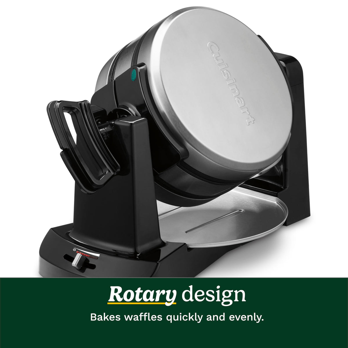 Cuisinart Belgian waffle close-up showing deep pockets for toppings.