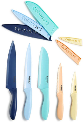 Cuisinart C55-10PCERM ceramic-coated knife set blades ready for smooth slicing