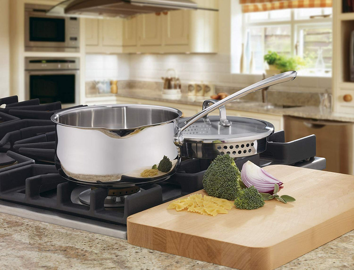 Cuisinart Contour cookware is dishwasher-safe for easy cleanup after meals