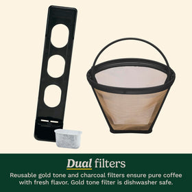 Cuisinart DCC-1200P1 gold-tone filter included for richer flavor extraction.