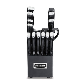 Close-up of Cuisinart high-carbon stainless steel blades highlighting precision