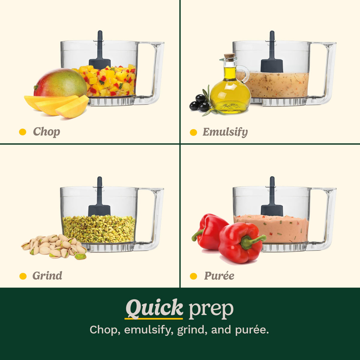 Cuisinart Mini-Prep Plus lid with pinholes for emulsifying dressings.