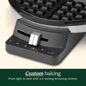 Cuisinart Waffle Maker extra-deep pockets create generously topped waffles.