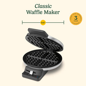 Cuisinart Waffle Maker bakes one large waffle at a time for consistent results.