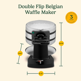 Cuisinart waffle maker stainless steel housing cleans easily.