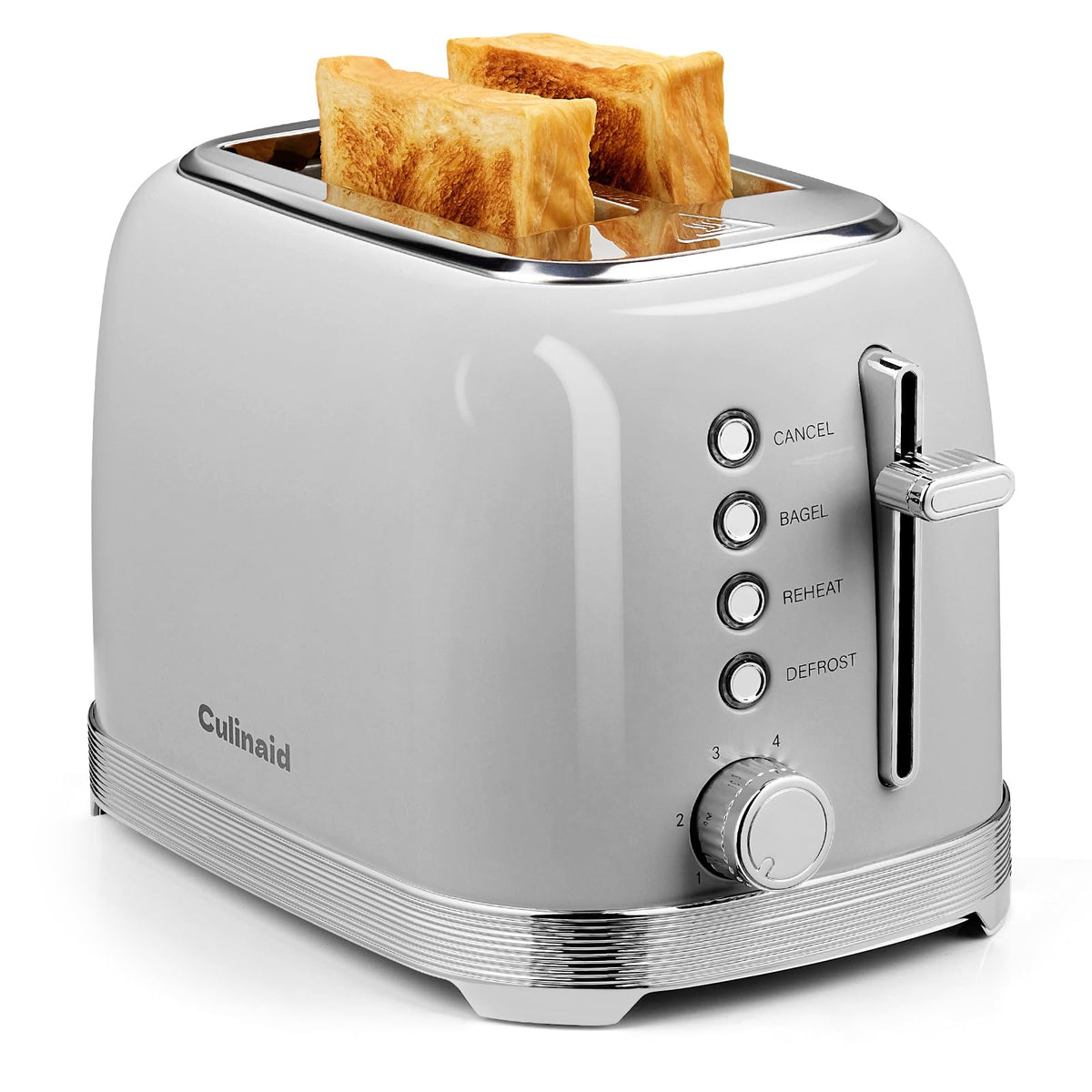 Culinaid four basic functions: bagel, defrost, reheat, cancel.