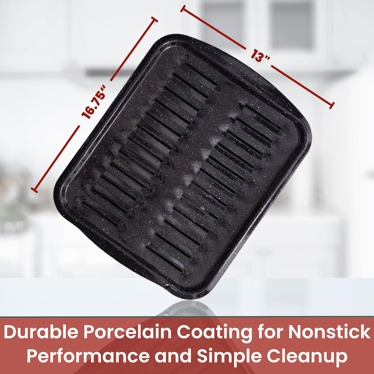 CULINARIN ceramic-coated pan withstands up to 550°F for high-heat broiling