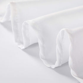 Cupuamon 108-inch white round tablecloth is machine washable for easy care