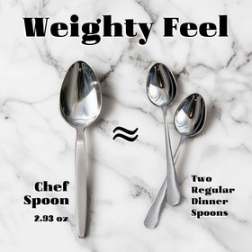 CURISEW Chef Kunz spoon matte handle closeup highlights fingerprint resistance.