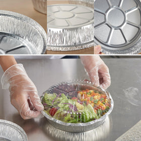 CURTA clear lid foil pan keeps food visible during storage and cooling.