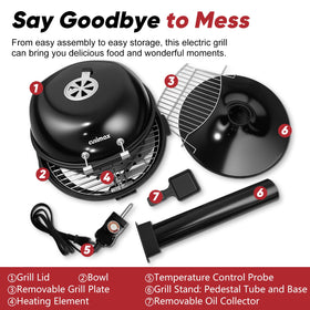 CUSIMAX grill with removable grease tray for easier cleanup.