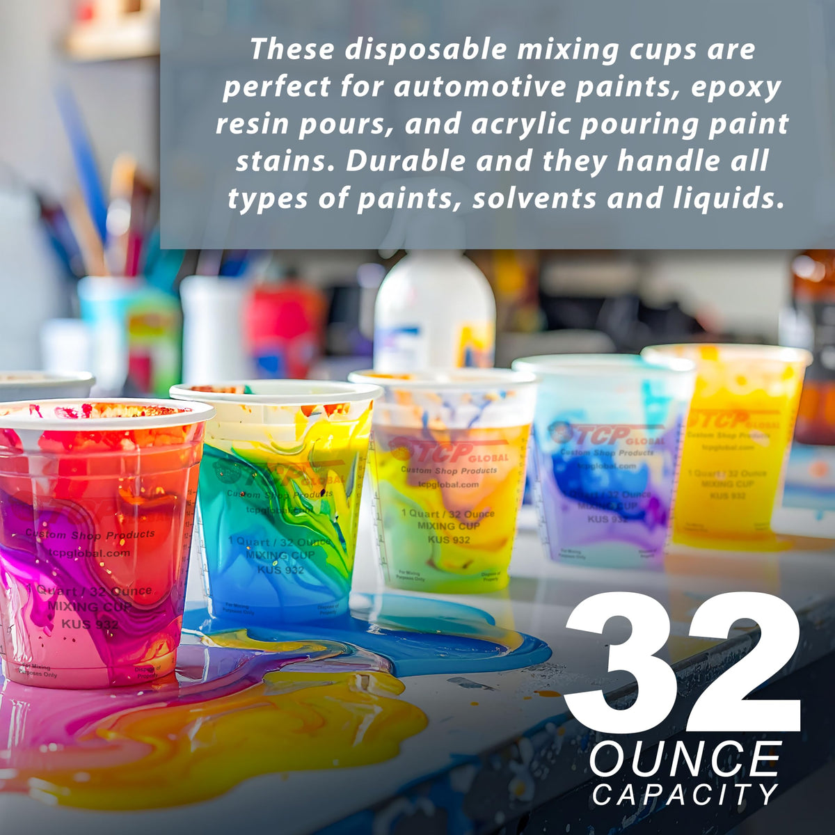 Custom Shop 32 oz cups with lids provide secure storage