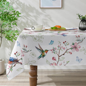 Cusugbaso tablecloth shows waterproof surface for quick cleanup after spills.